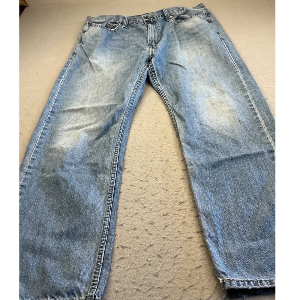 Levi's 505 Regular Fit Straight Leg Light Wash Jeans Size 38x30 Casual Denim